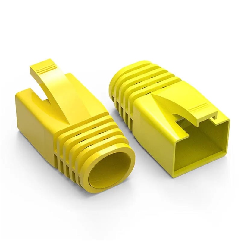 RJ45 Ethernet Cable Strain Relief Boots 150PCS Yellow OD 7 0mm Connector Plug Covers - Image 1